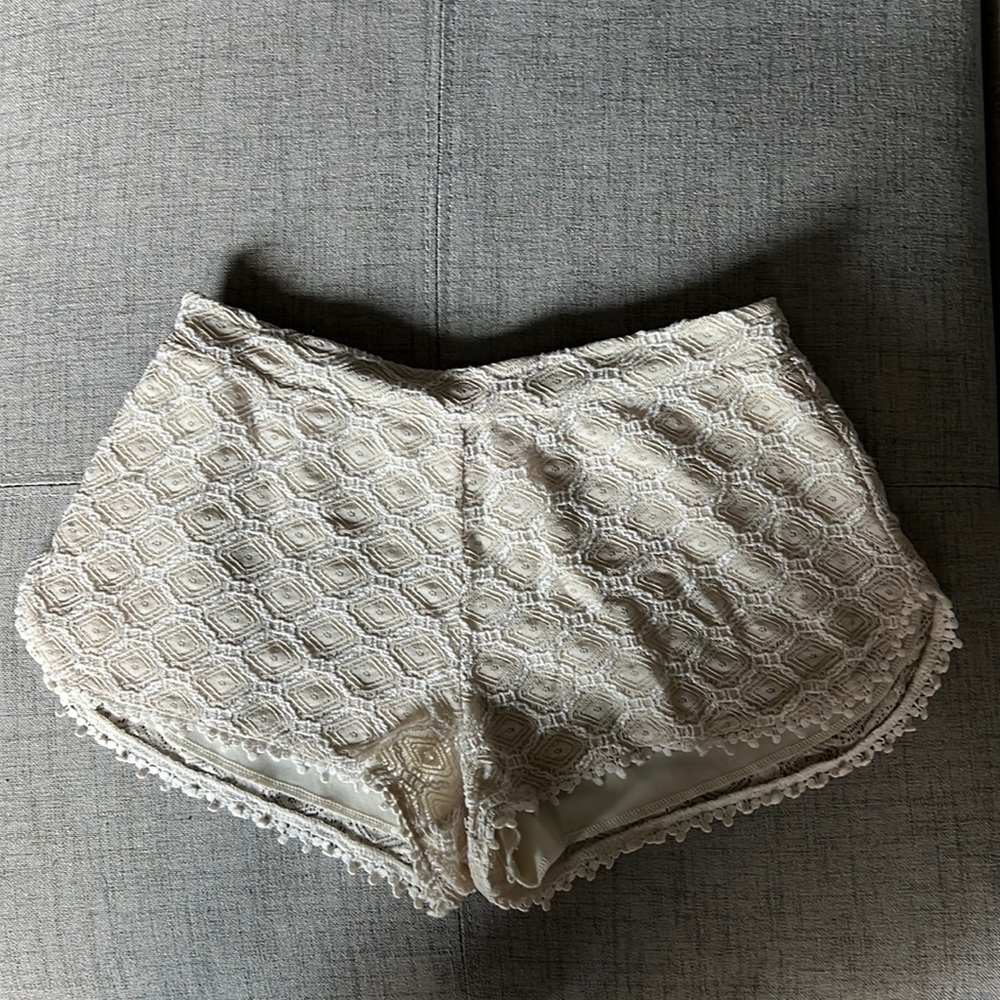 Crochet Off- White Shorts